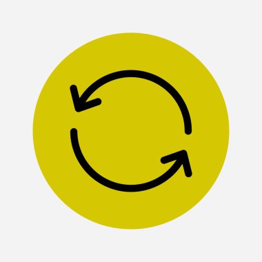 Dairesel ok işareti simge vektör. Düz tasarım stili.