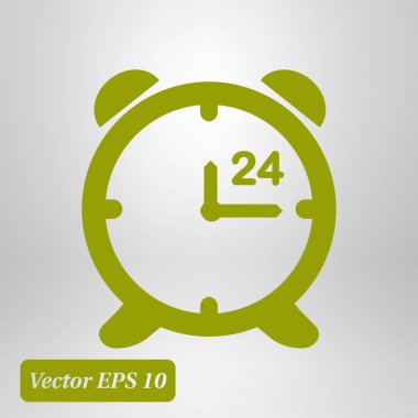 Saat Açık. Saat yüzü. Düz tasarım stili.