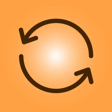 Dairesel ok işareti simge vektör. Düz tasarım stili.