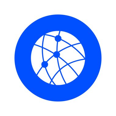 Küresel teknoloji veya sosyal ağ simge işareti simgesi.