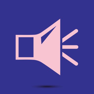 Hoparlör simgesi. Hoparlör ses işareti simgesi. Sembol ses. Düz tasarım stili. 