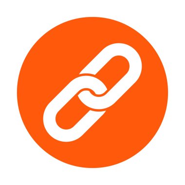 Bağlantı tek simge. Zincir bağlantı simgesi. Kaynağına bağlantı simgesi.