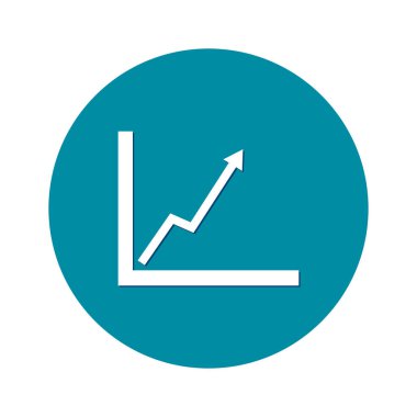 İş grafiği. Infographic. Grafik simgesini. Büyüyen grafik erkek. Düz tasarım stili.