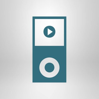 Taşınabilir kitle iletişim araçları oyuncu simgesi. Düz tasarım stili. 