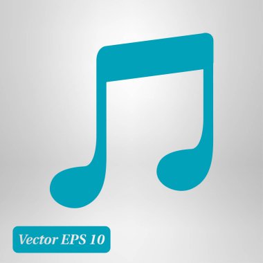 Müzik Not simgesi. Karakter dinleme şarkı. Düz tasarım stili.