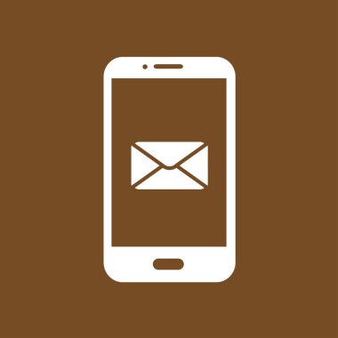 Akıllı telefon e-posta veya sms simgesi. Mobil posta işareti simgesi.