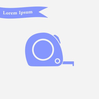  Mezura simgesi. Rulet inşaat sembolü. Boyutları ve ölçüleri. Bir kesim kartı oluşturma.