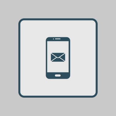 Akıllı telefon e-posta veya sms simgesi. Mobil posta işareti simgesi.
