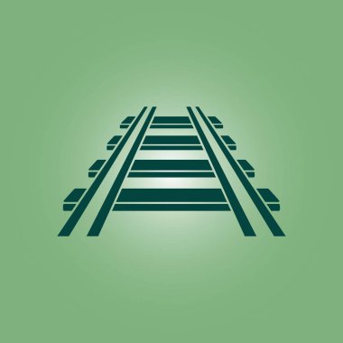 Demiryolu simgesi. İşareti tren. Parça yolu sembolü.  