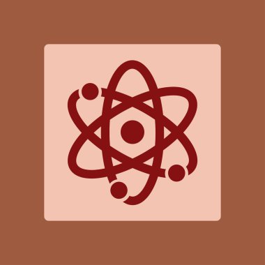 Atom işareti simgesi. Atom bölümü simgesi. Düz tasarım stili.