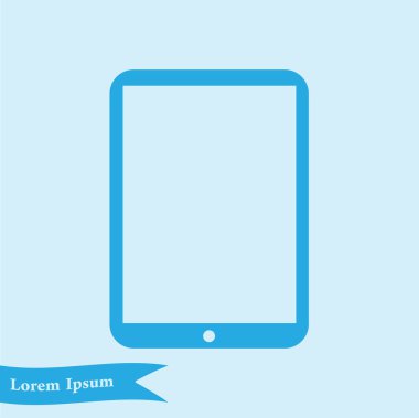 Modern dijital tablet Pc simgesi. Düz tasarım simgesi. 
