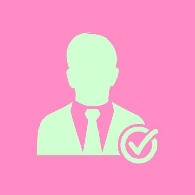 Kullanıcı işareti simgesi ekleyin. Arkadaş simgesi eklemek. Düz tasarım stili.