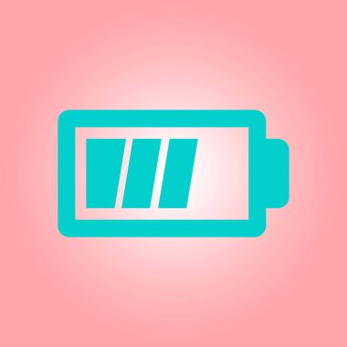 Pil şarj simge vektör. Düz tasarım stili.