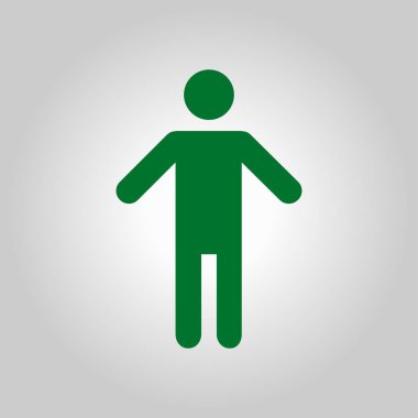 İnsan erkek işareti simgesi. Erkek tuvalet. Düz stil. Her iki biyolojik cinsiyetten temsil etmek için kullanılan bir piktogram cinsiyet semboldür.