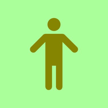 İnsan erkek işareti simgesi. Erkek tuvalet. Düz stil. Her iki biyolojik cinsiyetten temsil etmek için kullanılan bir piktogram cinsiyet semboldür.