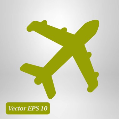Uçak simgesi. Seyahat sembolü. Alt yazıyı uçaktan uçak.