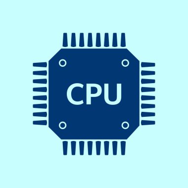 Devre kartı simgesi. Teknoloji düzeni kare simgesi. Düz tasarım stili.