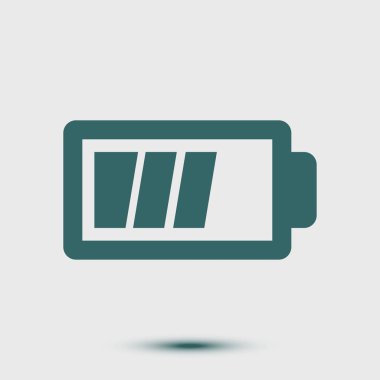 Pil şarj simge vektör. Düz tasarım stili.