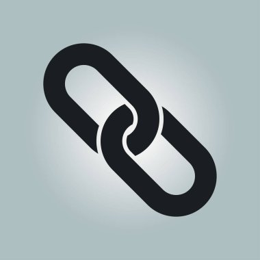 Bağlantı tek simge. Zincir bağlantı simgesi. Kaynağına bağlantı simgesi.