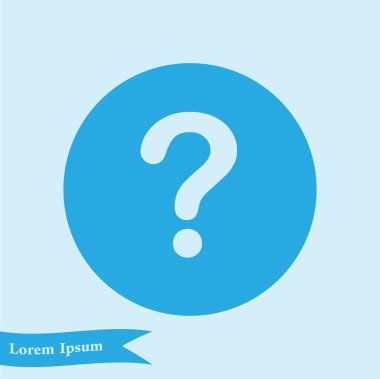 Soru işareti işareti simgesi. Yardım simgesi. SSS işareti. Düz tasarım stili. 