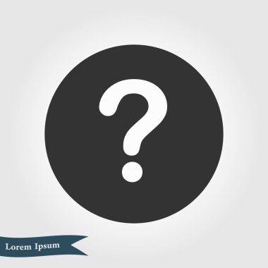 Soru işareti işareti simgesi. Yardım simgesi. SSS işareti. Düz tasarım stili. 