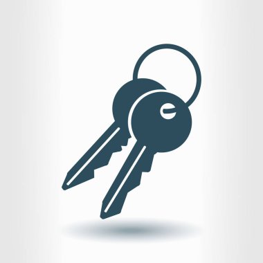 Anahtar simgesi. Kilit simgesi. Güvenlik işareti. Düz tasarım stili.