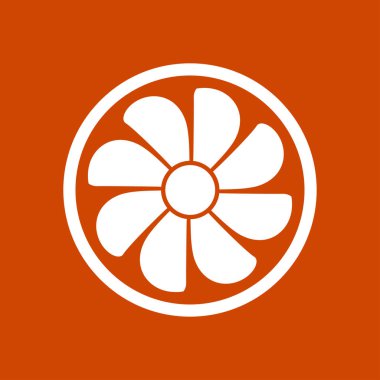 Egzoz fan simge. Vantilatör sembolü. Düz tasarım stili.