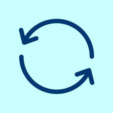 Dairesel ok işareti simge vektör. Düz tasarım stili.