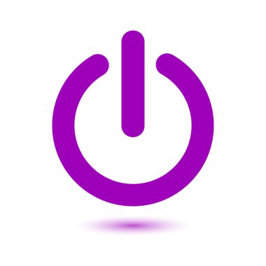 Güç işareti düz simgesi.