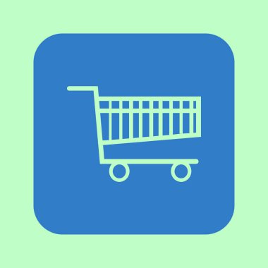 Grafik alışveriş düz simgesi. Bir ürünü Sepete Ekle.