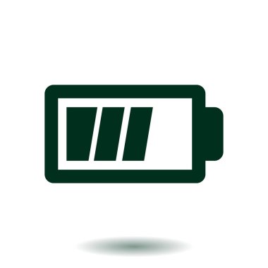 Pil şarj simge vektör. Düz tasarım stili.