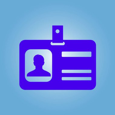 Kimlik kartı simgesi. Konferans katılımcı rozeti. Düz tasarım stili. 