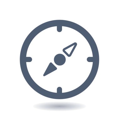 Vektör pusula simgesini. Yöreden yönde. Düz tasarım stili.