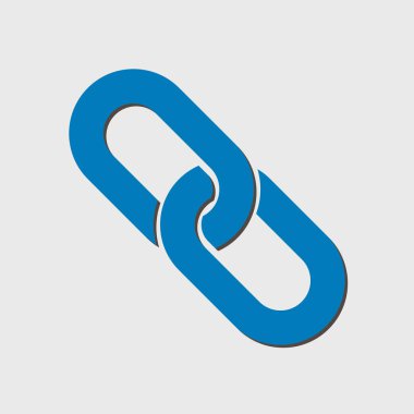 Bağlantı tek simge. Zincir bağlantı simgesi. Kaynağına bağlantı simgesi.