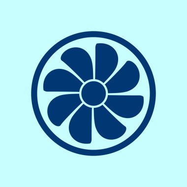 Egzoz fan simge. Vantilatör sembolü. Düz tasarım stili.