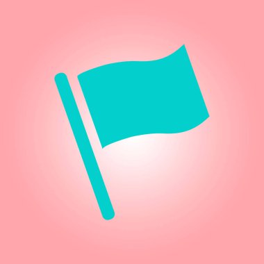 Bayrak simgesi. Yer belirleyici sembol. Düz tasarım biçimi.