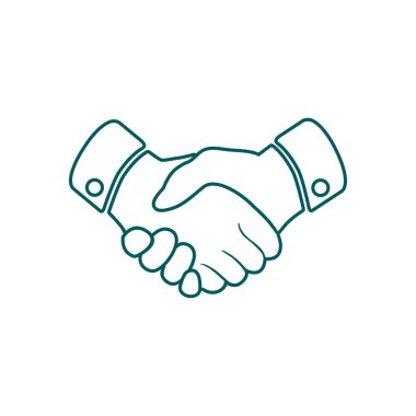 El sıkışma işareti simgesi. Başarılı iş sembolü. Düz tasarım stili.