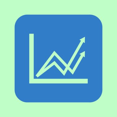 İş grafiği. Infographic. Grafik simgesini. Büyüyen grafik erkek. Düz tasarım stili.