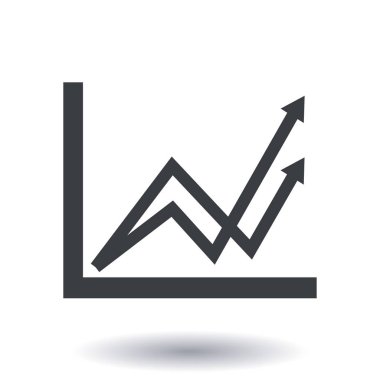 İş grafiği. Infographic. Grafik simgesini. Büyüyen grafik erkek. Düz tasarım stili.