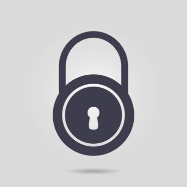 Kilit simgesi. Düz tasarım stili. Kullanıcı erişimi.