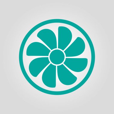 Egzoz fan simge. Vantilatör sembolü. Düz tasarım stili.