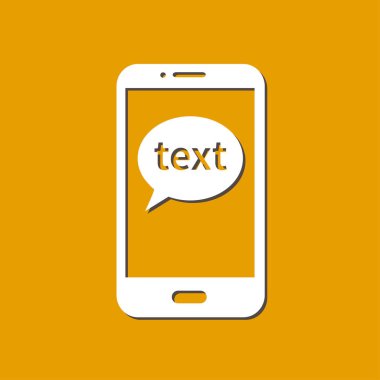 Mobil sohbet simgesi. Cep telefonu Web sohbet ve iletişim temsil eden.