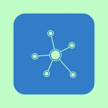 Sosyal ağ tek simge. Küresel teknoloji. İş sosyal bağlantıları ağ.