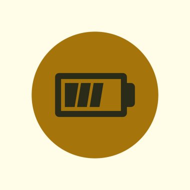 Pil şarj simge vektör. Düz tasarım stili.