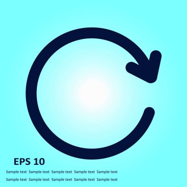 Dairesel ok işareti simge vektör. Sağa taşır oku.