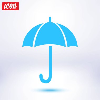 Şemsiye simgesi. Yağmur koruma sembolü. Düz tasarım biçimi. 