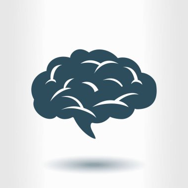 Beyin simgesi. İnsan akıllı akıllı zihin. Nöroloji sembolü.