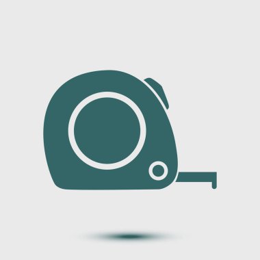  Mezura simgesi. Rulet inşaat sembolü. Boyutları ve ölçüleri. Bir kesim kartı oluşturma.