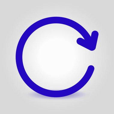 Dairesel ok işareti simge vektör. Sağa taşır oku.