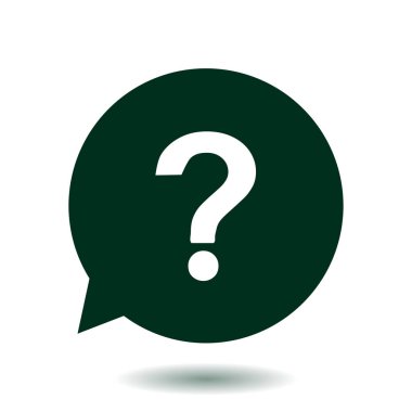 Soru işareti işareti simgesi. Yardım simgesi. SSS işareti. Düz tasarım stili. 